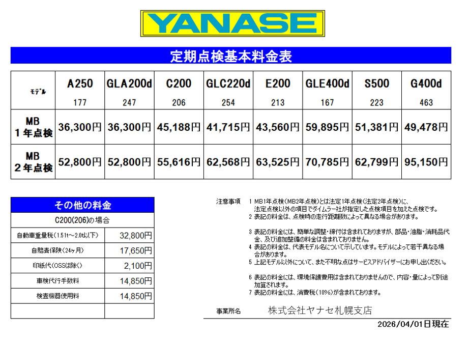 お知らせ | メルセデス・ベンツ札幌月寒 | 株式会社ヤナセ