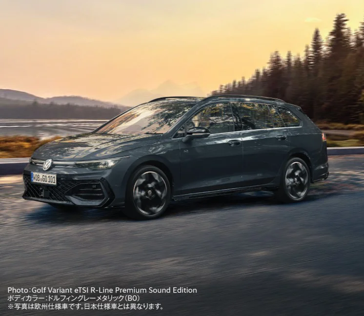 Photo:Golf Variant eTSI R-Line Premium Sound Edition ボディカラー:ドルフィングレーメタリック(B0) ※写真は欧州仕様車です。日本仕様車とは異なります。